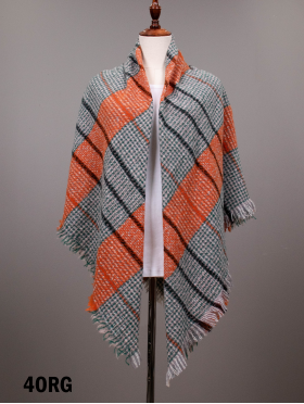 Woven Plaid Patterned Blanket Scarf
